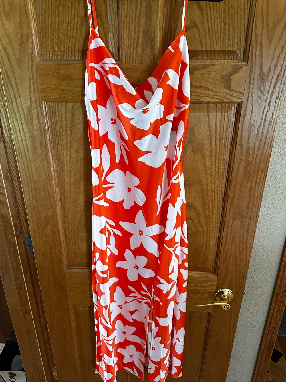 Paper Heart Women’s Orange & White Floral Maxi Dress - Slip Style